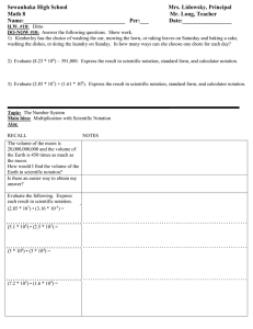 Math 8 Lesson Plan 10 Multiplication with Scientific Notation class outline for students.doc