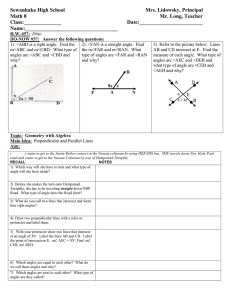 Math 8 Lesson Plan 57 Parallel and Perpendicular Lines class outline for students.doc