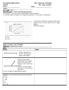 Math 8 Lesson Plan 69F Supplementary Angles class outline for students.DOC