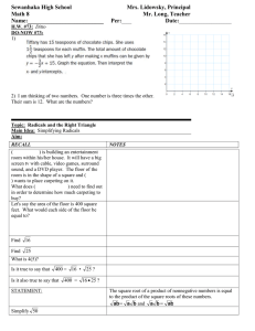 Math 8 Lesson Plan 73 Simplifying Radicals class outline.doc