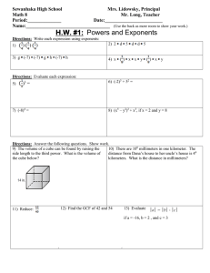 Math 8 HW 1 Powers and Exponents.doc