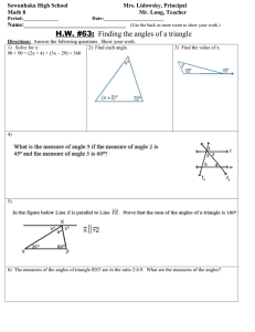 MATH 8 HW 63 Finding the angles of a triangle.DOC