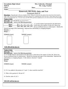 Math 8 HW DO NOW Assignment Sheet 8