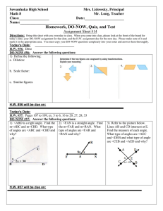 Math 8 HW DO NOW Assignment Sheet 14