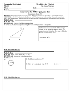 Math 8 HW DO NOW Assignment Sheet 16
