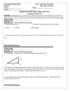 Math 8 HW DO NOW Assignment Sheet 18.doc