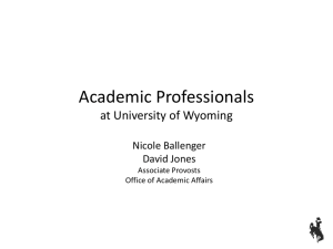 Academic Professionals at University of Wyoming Nicole Ballenger David Jones