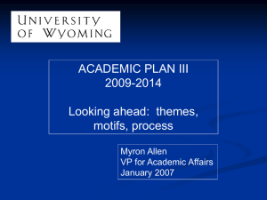 Preliminary motifs for University Plan III