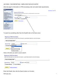 PAR Data Entry