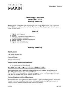 Classified Senate Technology Committee November 9, 2006 Meeting Summary