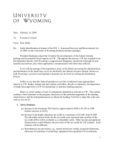 Initial Stimulus Summary prepared by UW Government Relations staff
