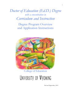 Doctor of Education Degree Program Overview and Application Instructions packet