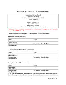 Exemption Request Form - June, 2015
