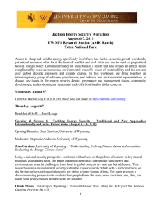 Jackson Energy Security Workshop Agenda