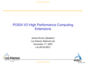 POSIX I/O High Performance Computing Extensions