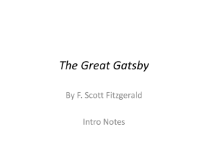 The Great Gatsby By F. Scott Fitzgerald Intro Notes