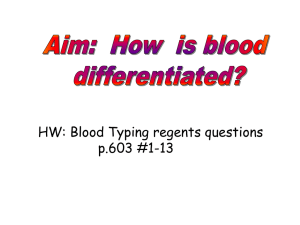 Circulatory System - Blood typing