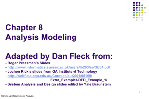 Chapter 8 Analysis Modeling Adapted by Dan Fleck from: