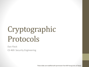 Cryptographic Protocols Dan Fleck CS 469: Security Engineering