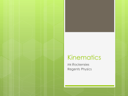 Kinematics Worksheet (Part 2)