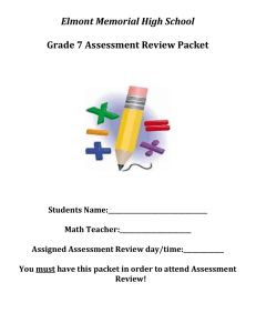 Grade 7 Assessment Review Packet