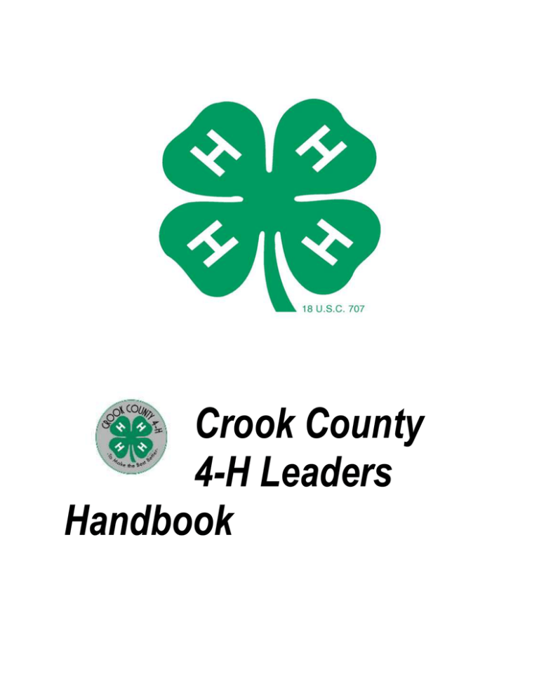 Crook County 4H Leader Handbook (revised 2015)