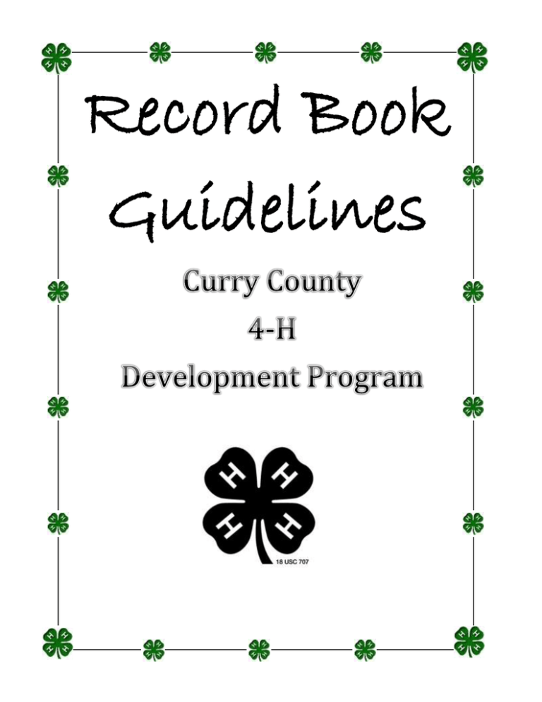 4H Recordbook Guidelines