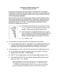 College Bound Math Solutions #13 week of January 26, 2015