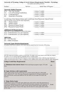 University Studies Checksheet