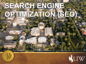 University of Wyoming Search Engine Optimization Presentation