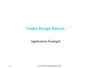 Visitor Design Pattern Application Example CS 631: Behavioral Design Patterns: Visitor 7/1/2016