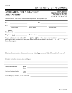 Graduate Assistant Application form
