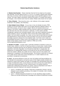 Module Specification Guidance