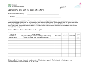 Sponsorship and Gift Aid declaration form