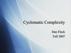 Cyclomatic Complexity Dan Fleck Fall 2007