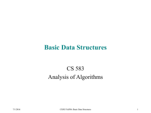 Basic Data Structures CS 583 Analysis of Algorithms 7/1/2016