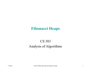 Fibonacci Heaps CS 583 Analysis of Algorithms 7/1/2016