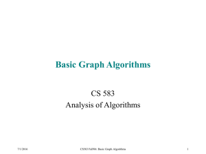 Basic Graph Algorithms CS 583 Analysis of Algorithms 7/1/2016