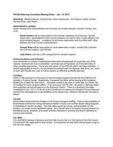 PECAN Steering Committee Meeting Notes – Jan. 13, 2012