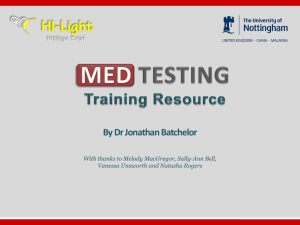 MED testing training resource (Powerpoint)