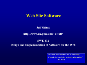 Web Site Software Jeff Offutt  SWE 432