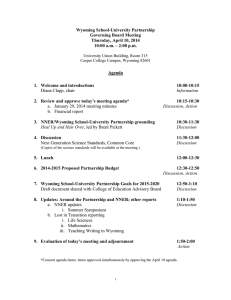 Wyoming School-University Partnership Governing Board Meeting Thursday, April 10, 2014