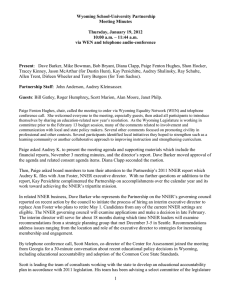 Wyoming School-University Partnership Meeting Minutes  Thursday, January 19, 2012