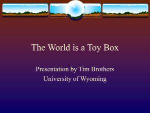 The World is a Toy Box Presentation by Tim Brothers