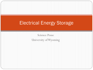 Electrical Energy Storage Science Posse University of Wyoming