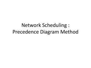 Network Scheduling : Precedence Diagram Method