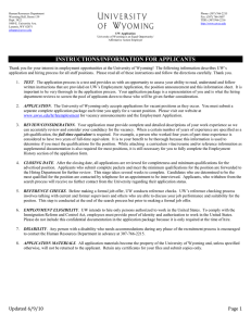 Printable UW Employment Application