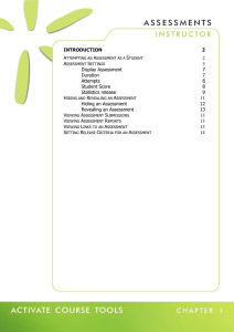 Using the Assessment Tool: Instructor's Tutorial Pack