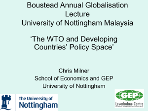 'The WTO and Developing Countries' Policy Space'