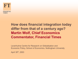 'How Financial Integration Today Differs from that of a Century Ago'
